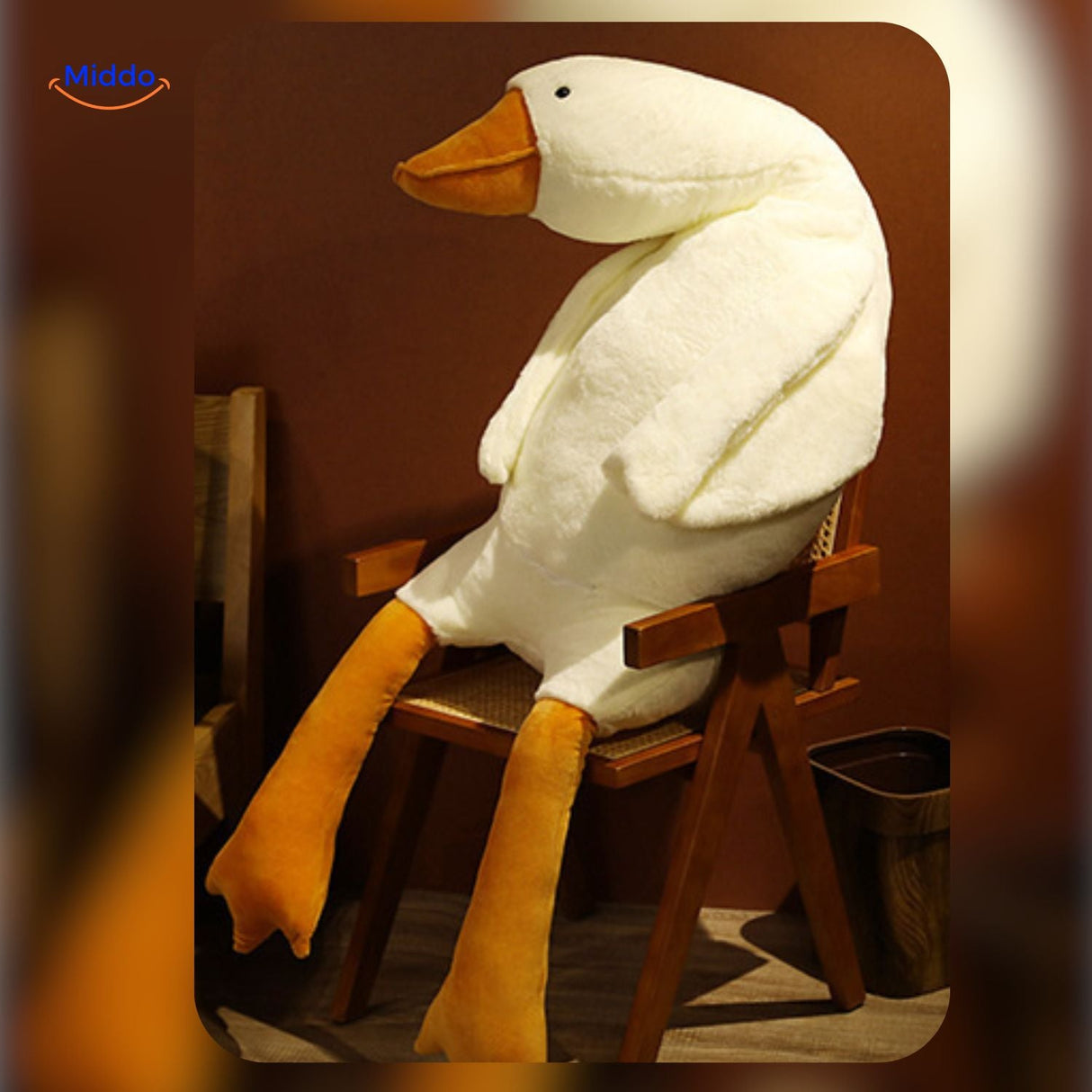 Goosy plush goose showing detailed wings and ear features for added charm.