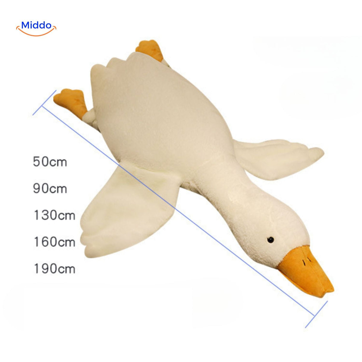 Goosy giant goose sleep pillow with soft plush wings for ultimate comfort.
