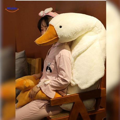 Goosy soft plush goose in large size, ideal sleep companion for all ages.