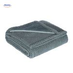 Gray waterproof pet blanket with cozy soft fleece for all pets.