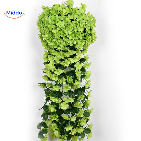 Artificial green orchid cascade flowers for natural decor.