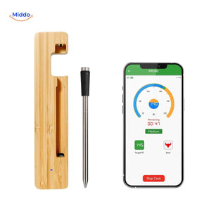 GrillGuard Thermo wireless meat thermometer with app monitor for precise cooking.