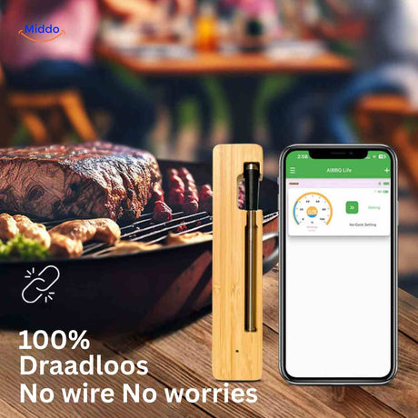 100% wireless meat thermometer for worry-free grilling with app.