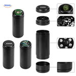 Detailed view of grinder with functional component labels and features