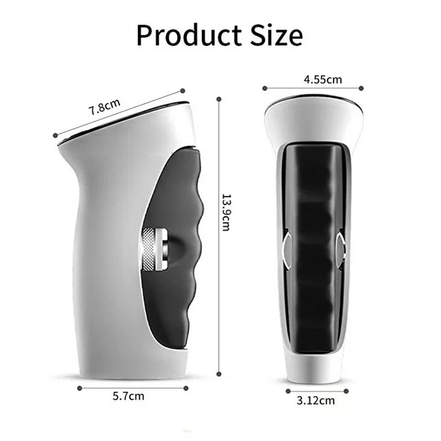 Hand grip trainer dimensions and size specifications for easy portability and storage.