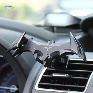 GripBat phone holder with unique bat symbol design and secure clip attachment.