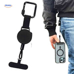 GripLock belt clip holding smartphone securely on pants pocket during travel.