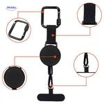 GripLock phone holder parts and components displayed flat for assembly overview.