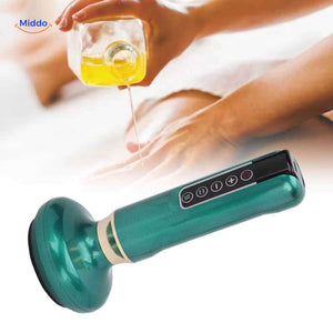 Electric cupping massager suitable for oil treatments and therapeutic body relaxation.