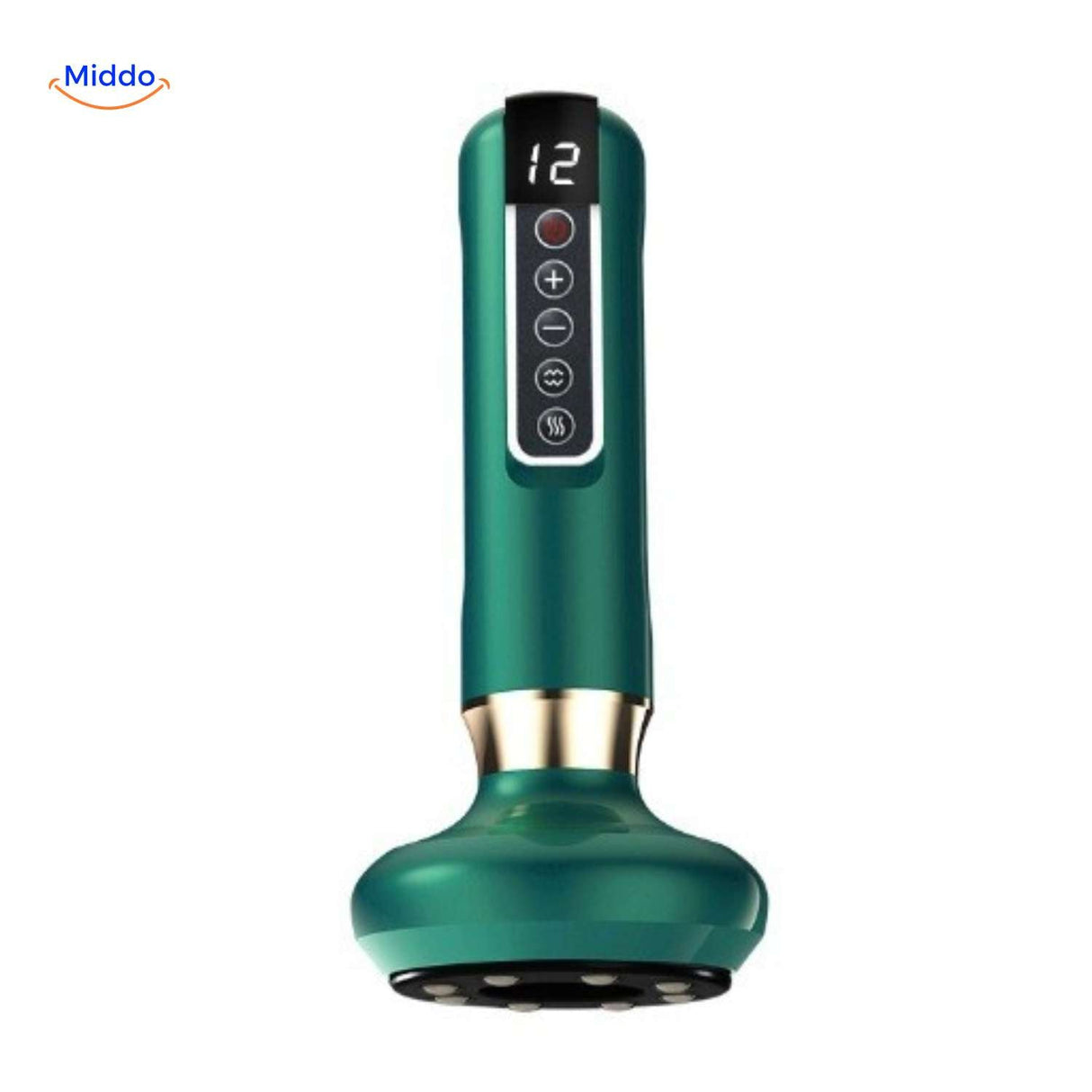 Gray electric cupping massager with adjustable intensity settings for personalized therapy.