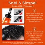 Step-by-step instructions for using the 2-in-1 hair gel comb application method.