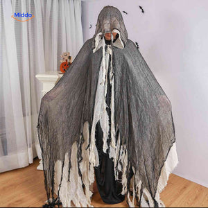 ShadowReap halloween cape gray white worn distressed