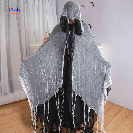 ShadowReap halloween cape light gray torn distressed edges