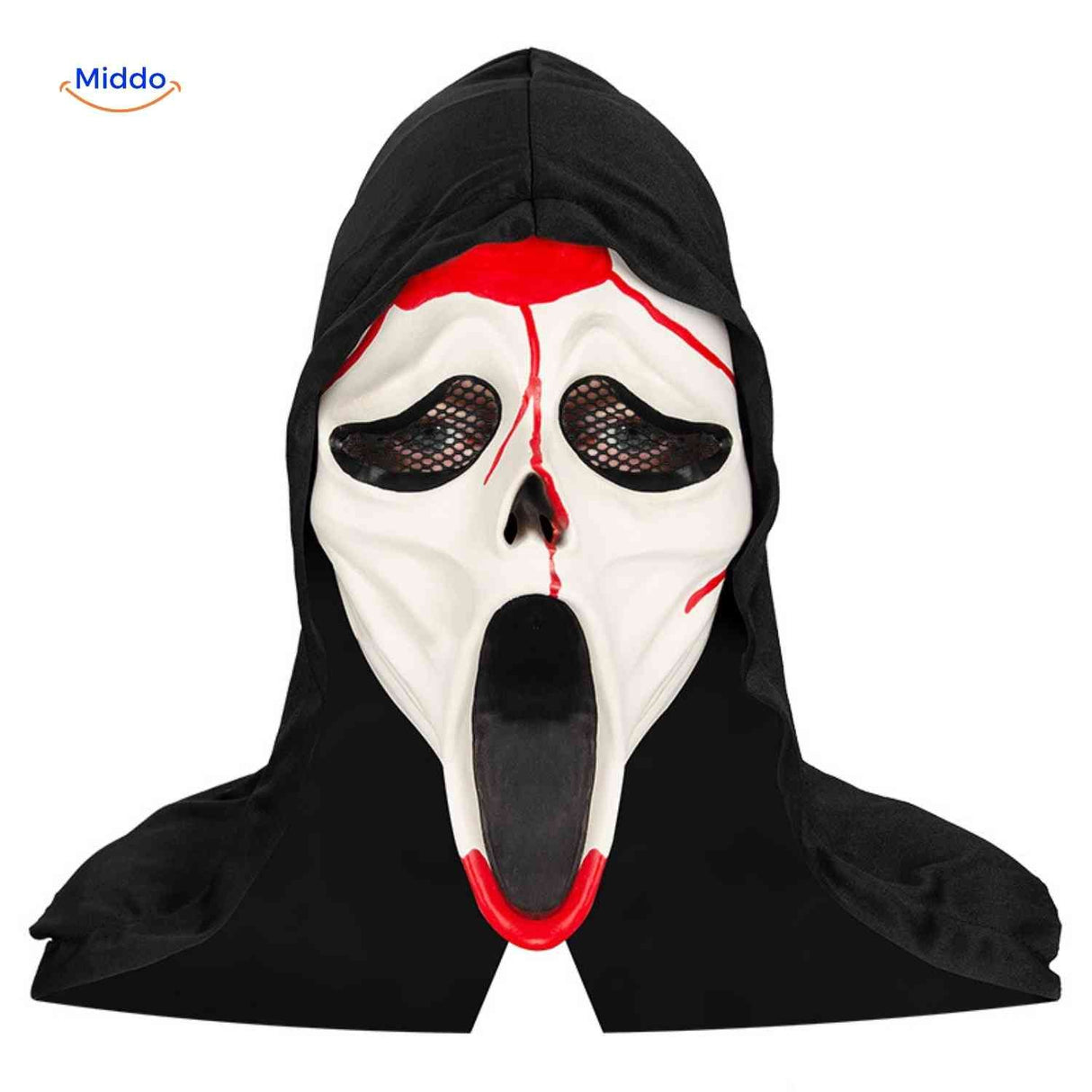 Frightening Scream-inspired horror mask for Halloween.