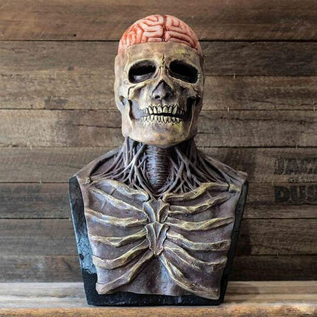 Complete skeleton mask costume with comfortable fit for Halloween wear.