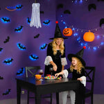 Witches-themed bat LED decoration for Halloween wall display.