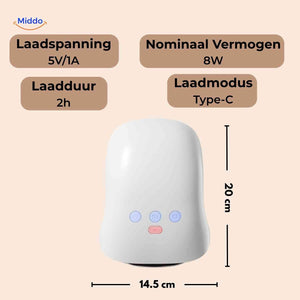 Technical specifications and dimensions chart for the air compression hand massager