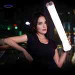 Handheld inflatable LED lamp for on-the-go portrait and interview lighting.