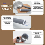Product details and simple installation instructions for silicone handle protector.