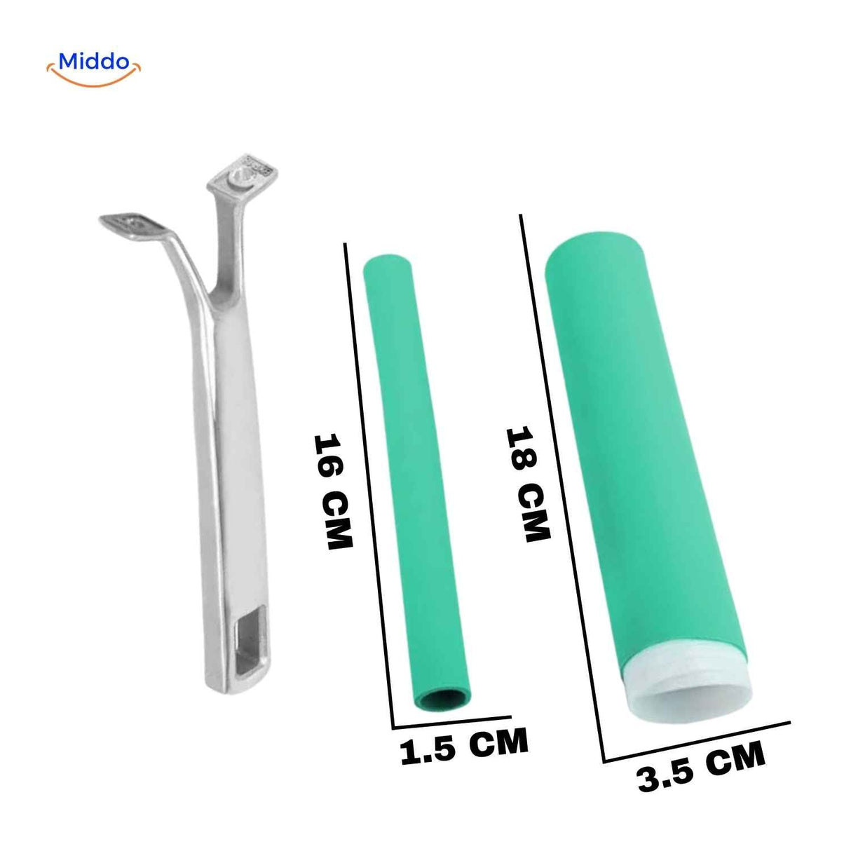 Green silicone handle protector 16cm size for medium pan handles.