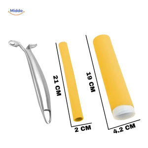 Yellow silicone handle protector 21cm size for large cookware handles.
