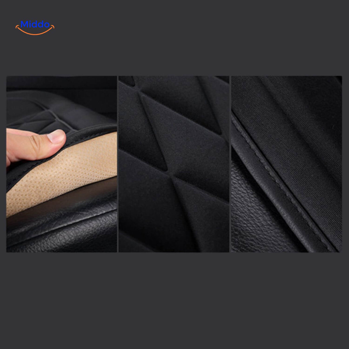 Heated car seat cushion made with high-quality fibers and premium surface finish.