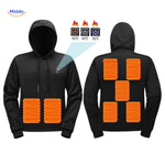 Black and gray heated hoodie color options with full temperature control.