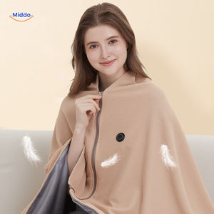 USB heated scarf with fast graphene warming technology for instant comfort.