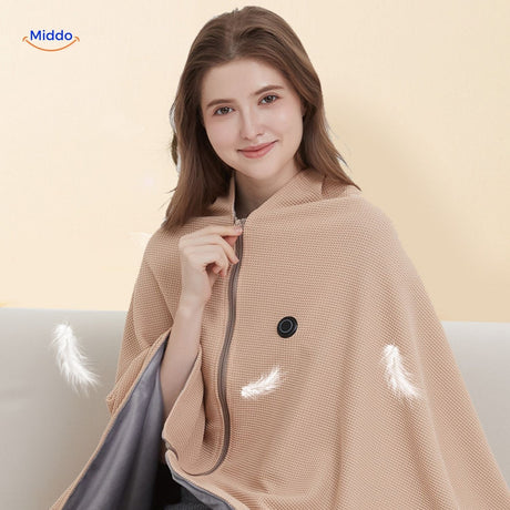 USB heated scarf with fast graphene warming technology for instant comfort.