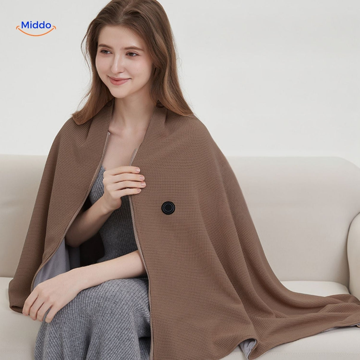 Graphene heating element in USB heated scarf provides efficient warmth distribution.