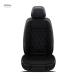 Premium heated car seat cushion with diamond-quilted upholstery design for comfort and support.