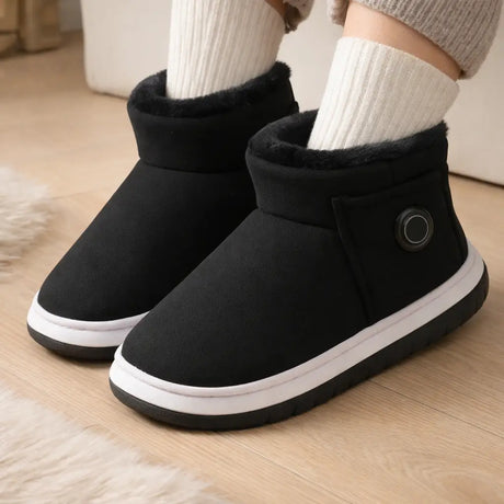 CozyFlex heated shoes in classic black, timeless and cozy warmth.
