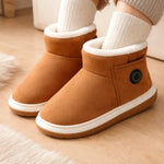 CozyFlex heated shoes in rich brown, stylish and warm.