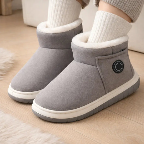 CozyFlex heated shoes in sleek gray, modern and comfortable.