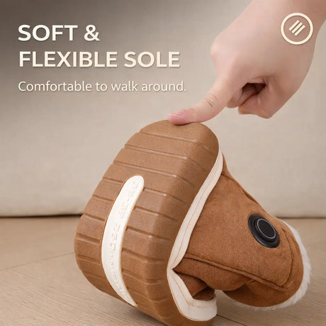 CozyFlex heated shoes featuring soft, flexible material for comfort.