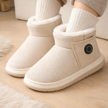 CozyFlex heated shoes in clean white, versatile and cozy.