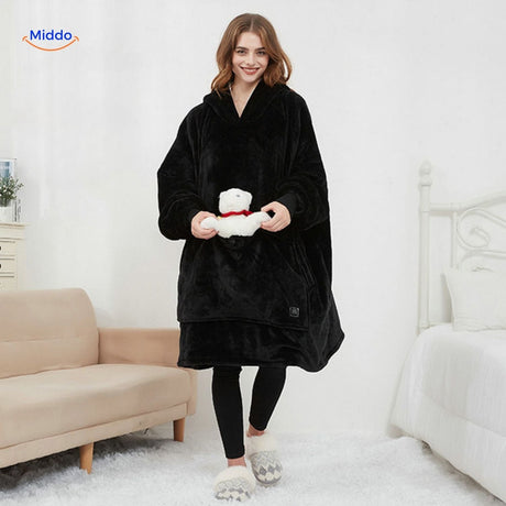 3-zone USB heated sweater laid out cleanly to showcase the full garment design.