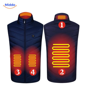 Red HeatGuard compact vest with 4 core heating zones.