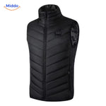 Black HeatGuard vest with 9 independent heating zones for targeted warmth.