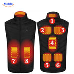 HeatGuard heated vest collection in all colors showcasing heat distribution.