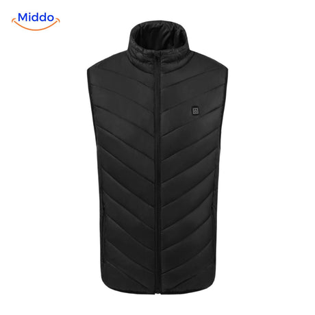 Black HeatGuard basic model heated vest with USB power option.