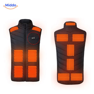 Blue HeatGuard heated vest made with eco-friendly sustainable materials.