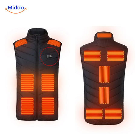 Blue HeatGuard heated vest made with eco-friendly sustainable materials.