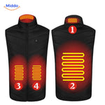 Camouflage HeatGuard vest featuring multiple heating zones.