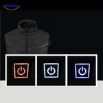 HeatGuard heated vest showing temperature control button for easy adjustment.