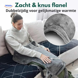 Heating pad with soft double-sided flannel fabric for comfort against skin.