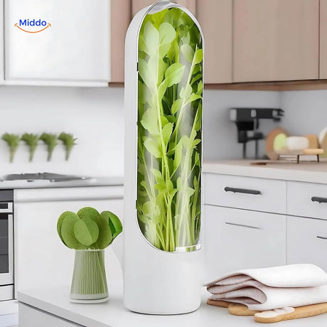 Herb keeper cool storage solution for cilantro, parsley and fresh herbs.