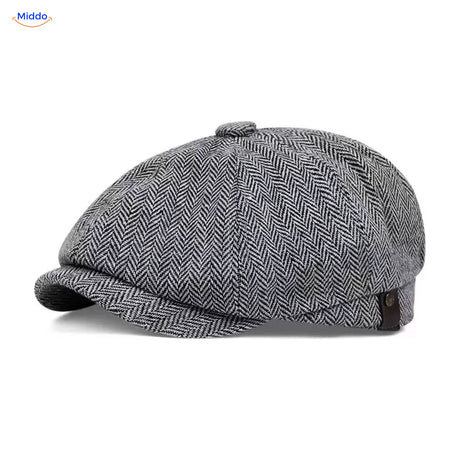 Heritage Eight flat cap, Herringbone gray