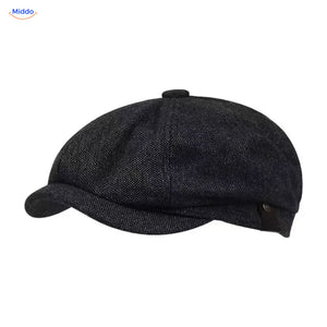 Heritage Eight flat cap, Small check black