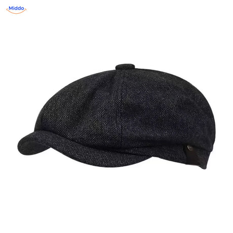 Heritage Eight flat cap, Small check black